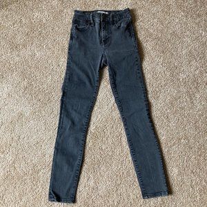 Madewell black high riser skinny skinny jeans